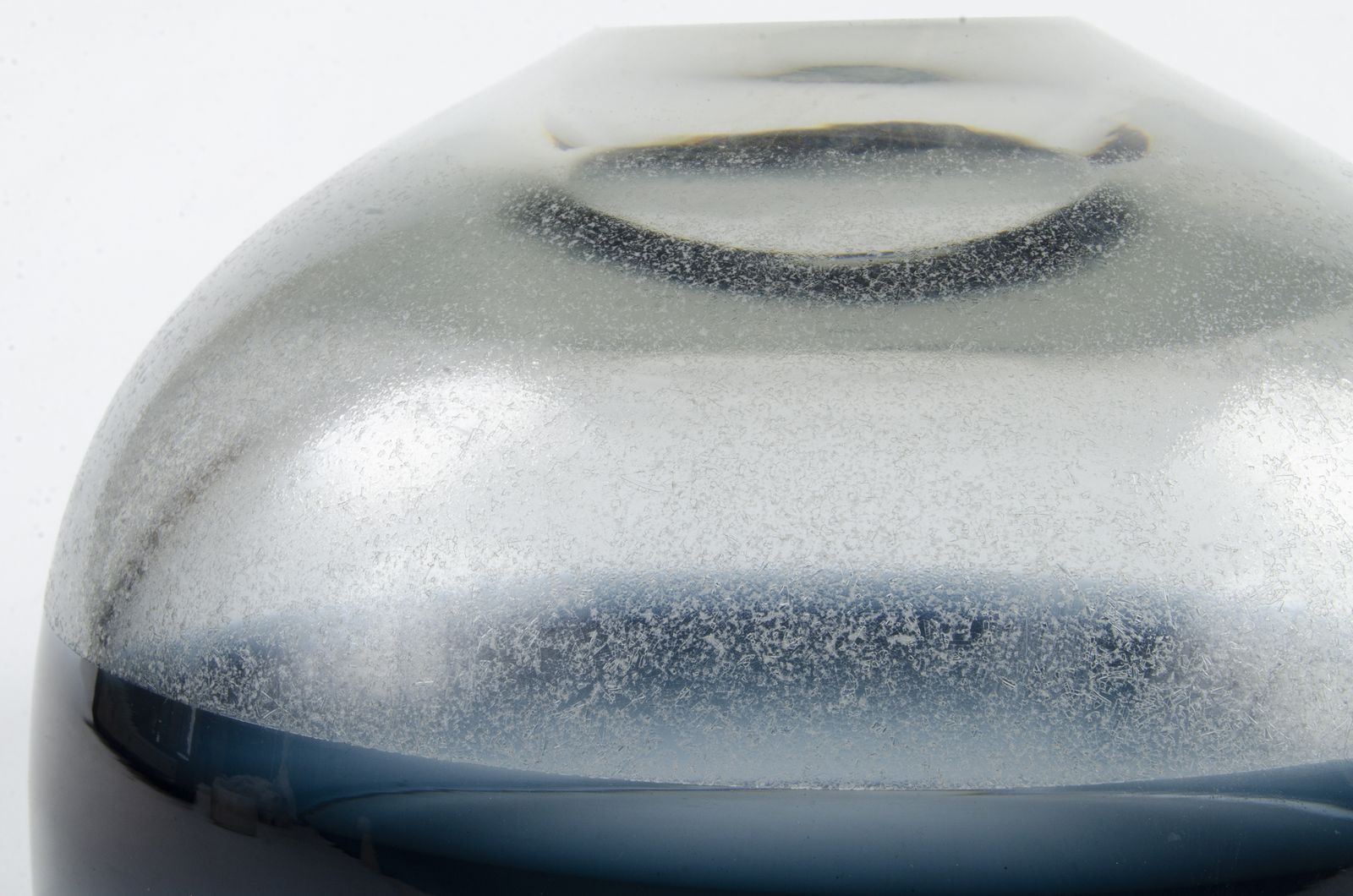 1960s Scandinavian Modern Blue Tinted Art Glass Decorative Bowl By Timo Sarpaneva, Finland photo buy