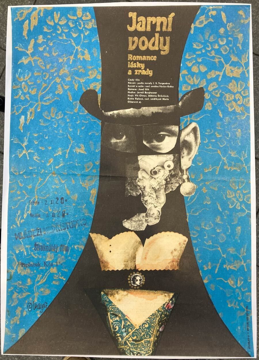 Original Film Poster, Spring Waters, Karel Teissig, 1967, Genuine Czech Vintage Print