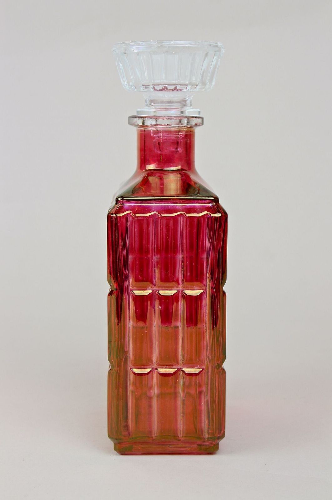 20th Century Art Deco Glass Decanter Or Liquor Bottle, Austria Ca. 1930 photo vinterior