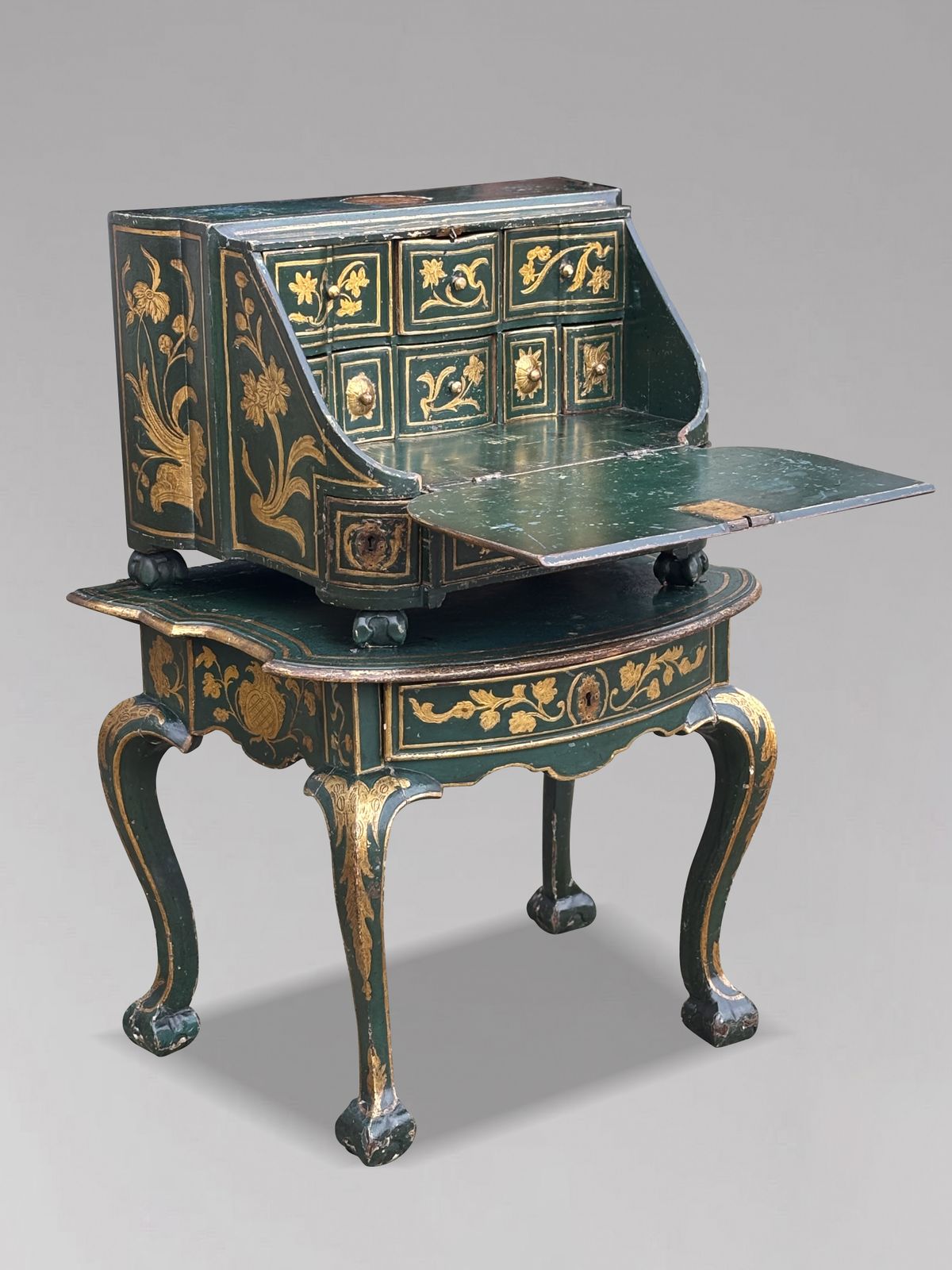 18th Century Venetian Painted Travelling Bureau On Table photo for sale