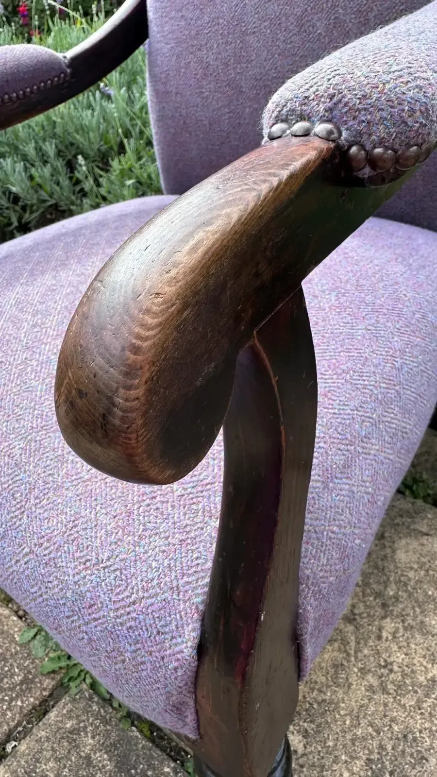 19th Century Open Arm Library Chair Voltaire Chair Deep Seat photo vintage