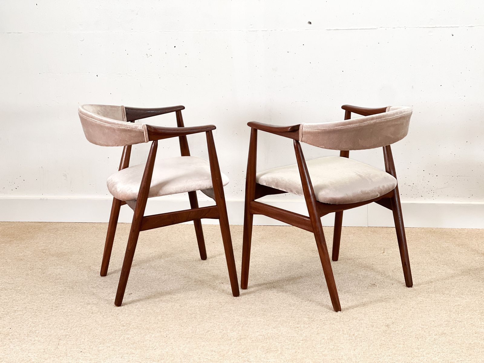 Furniture Pair Of Danish Armchairs By Thomas Harlev For Fastrup, Afromosia, 1960s photo