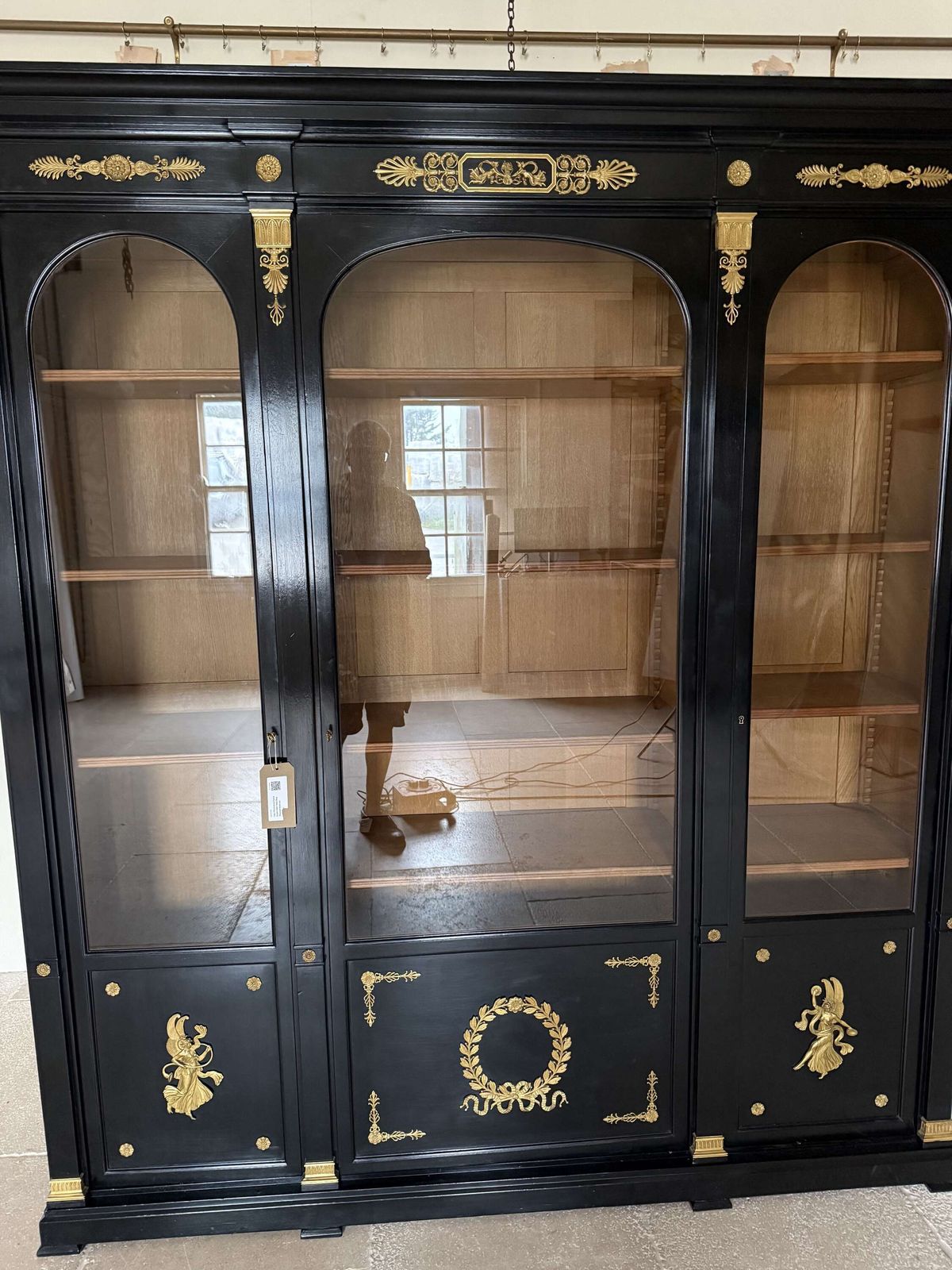 Late 19th Century French Empire Style Ebonised Bookcase photo for sale