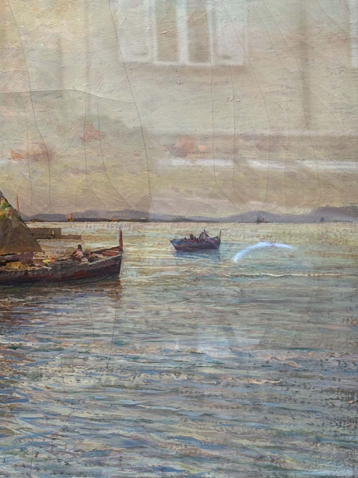 photo buy Oil Painting On Panel Of Marina By Fausto Pratella, 1950s