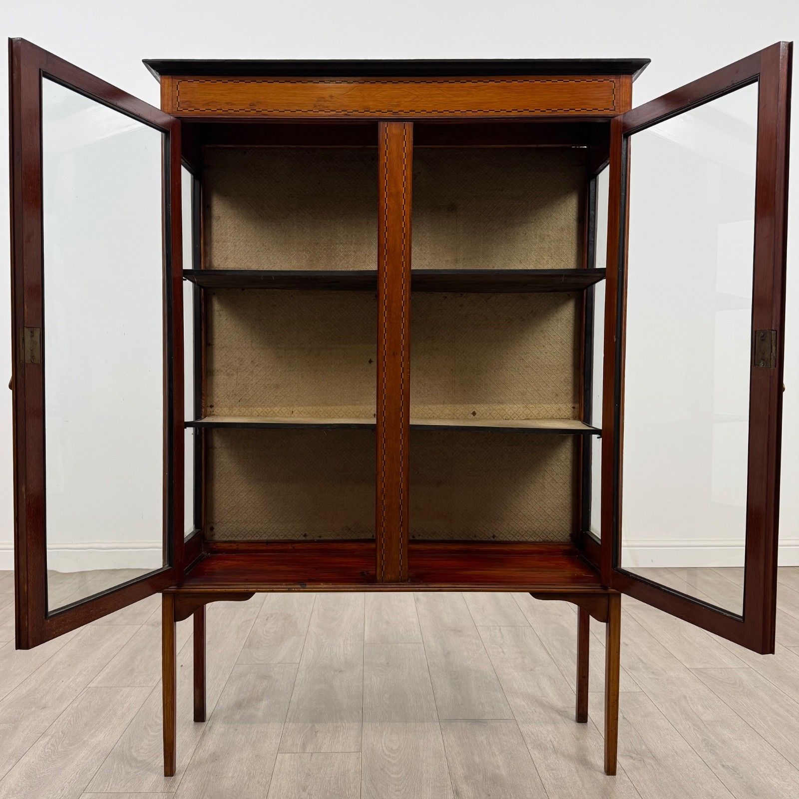 Antique 20th Century Inlaid Display Cabinet In Mahogany photo for sale