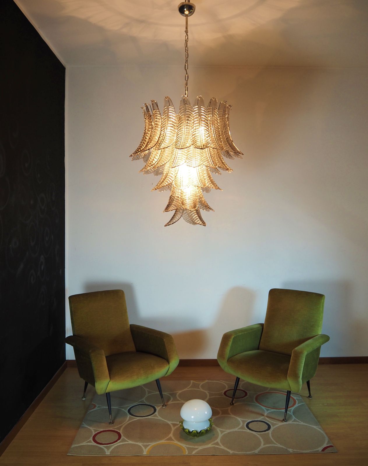 Huge Italian Murano Six Tier Smoked Felci Glass Chandelier photo vinterior