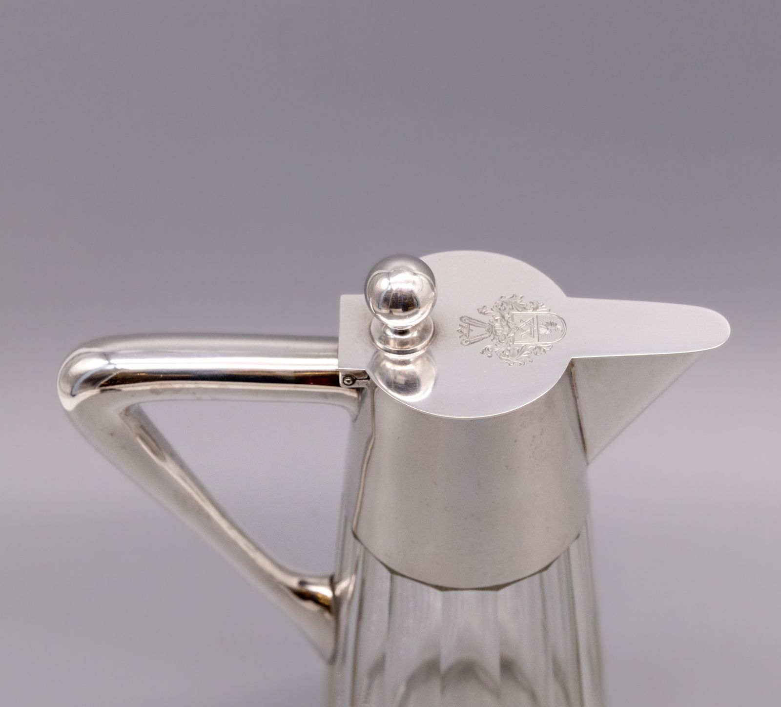 German Arts & Crafts 800 Silver & Glass Claret Jug Decanter Schraeder Münster Circa 1900 photo Home Decor