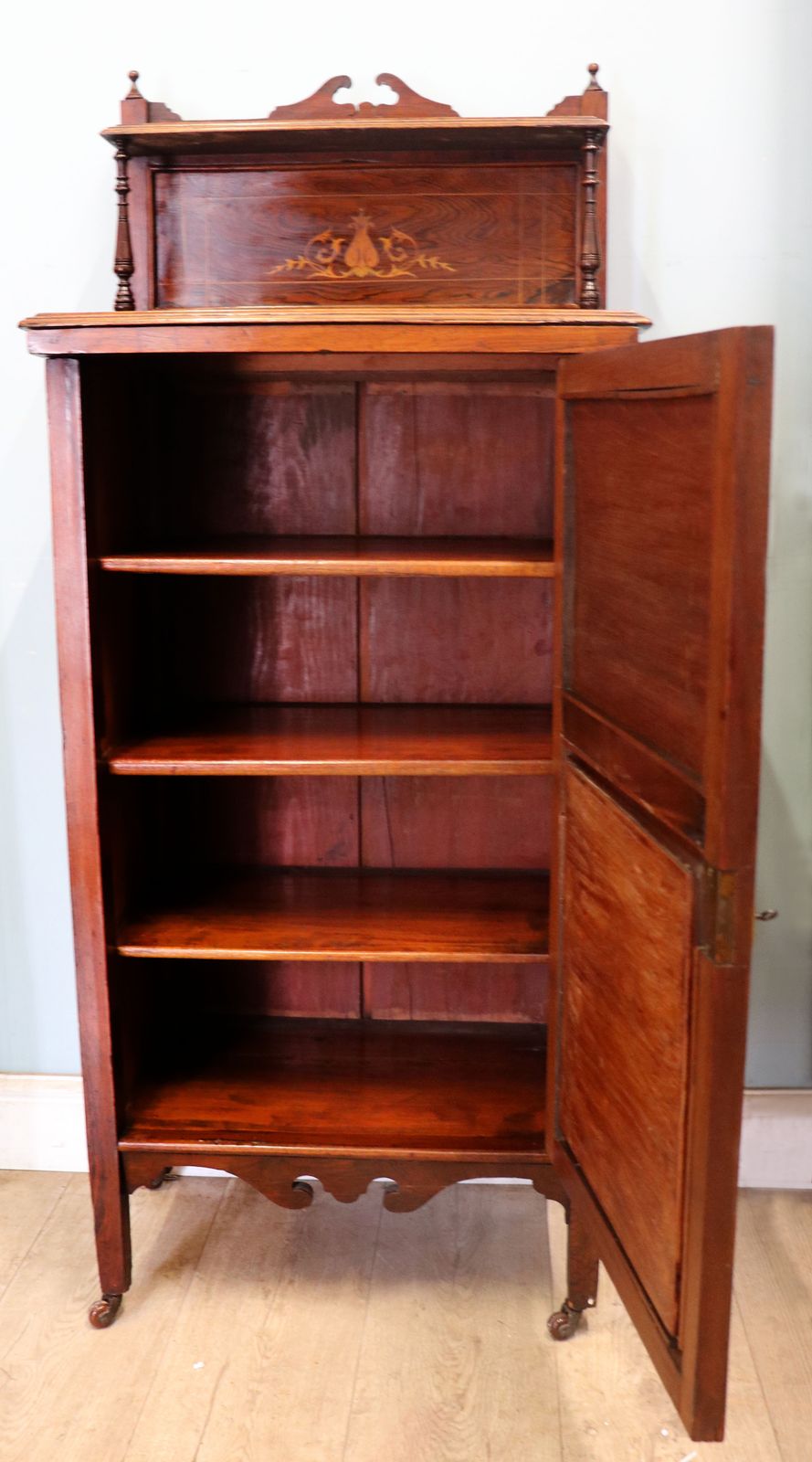 A Lovely Late 19th Century Hardwood And Inlaid Former Sheet Music Cabinet. photo for sale