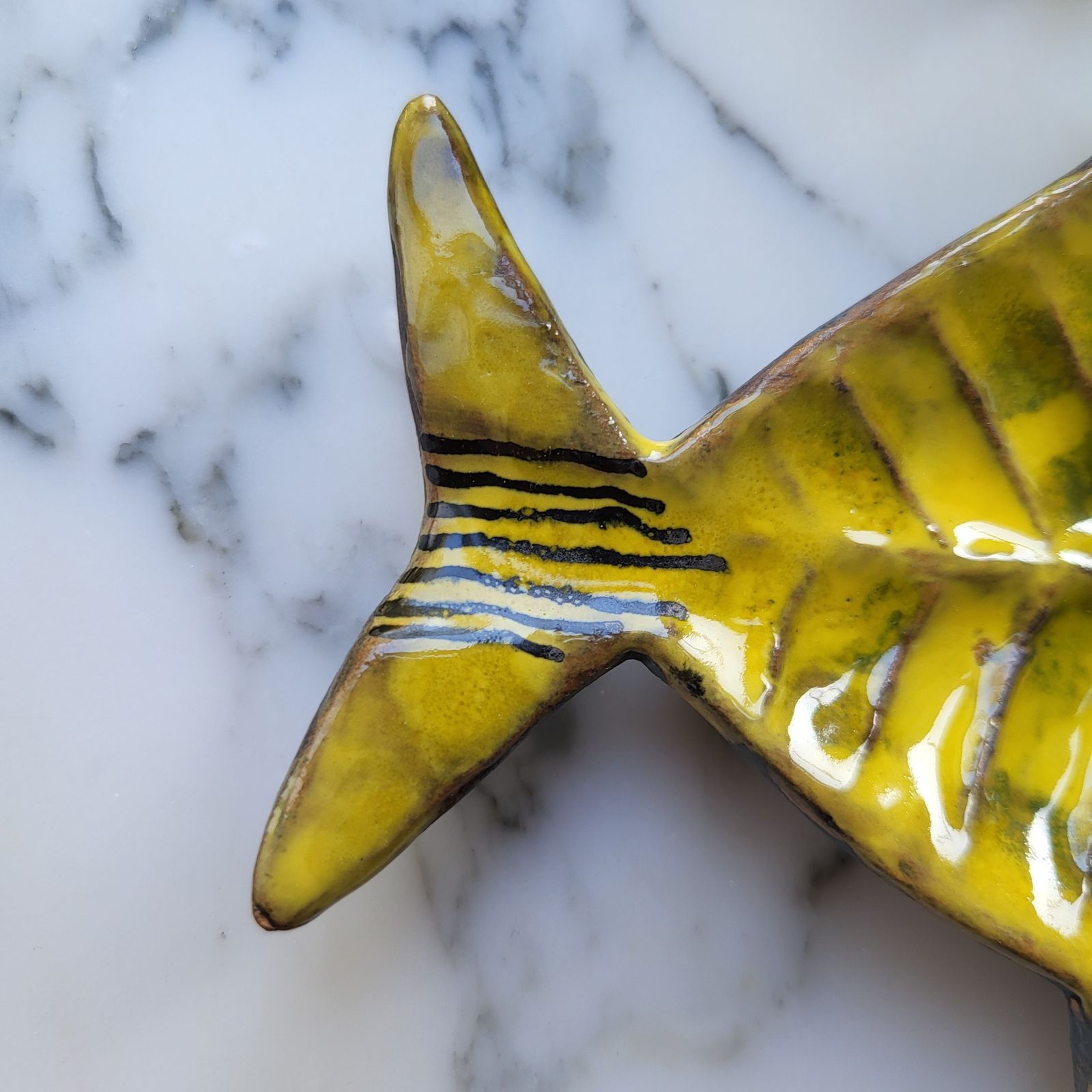 Trio Of Hand Painted Mid Century Ceramic Fish Dishes, San Marino, 1960s photo buy