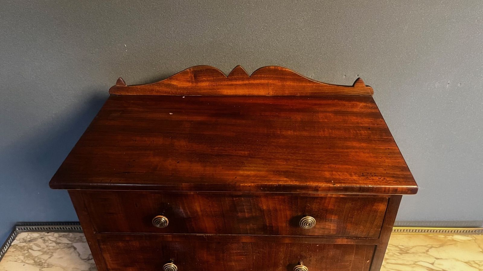 An Early Victorian Period Mahogany Miniature/Apprentice Chest photo for sale