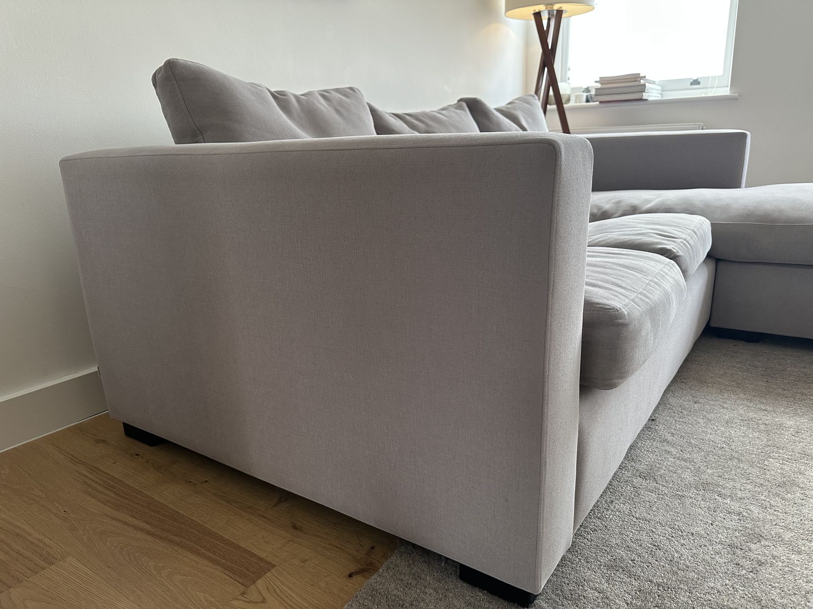 Raft Manhattan 4 Seater Chaise Sofa – Silver Performance Fabric, Reversible Chaise, 227cm Sleeping Length (Photo Included) photo Furniture