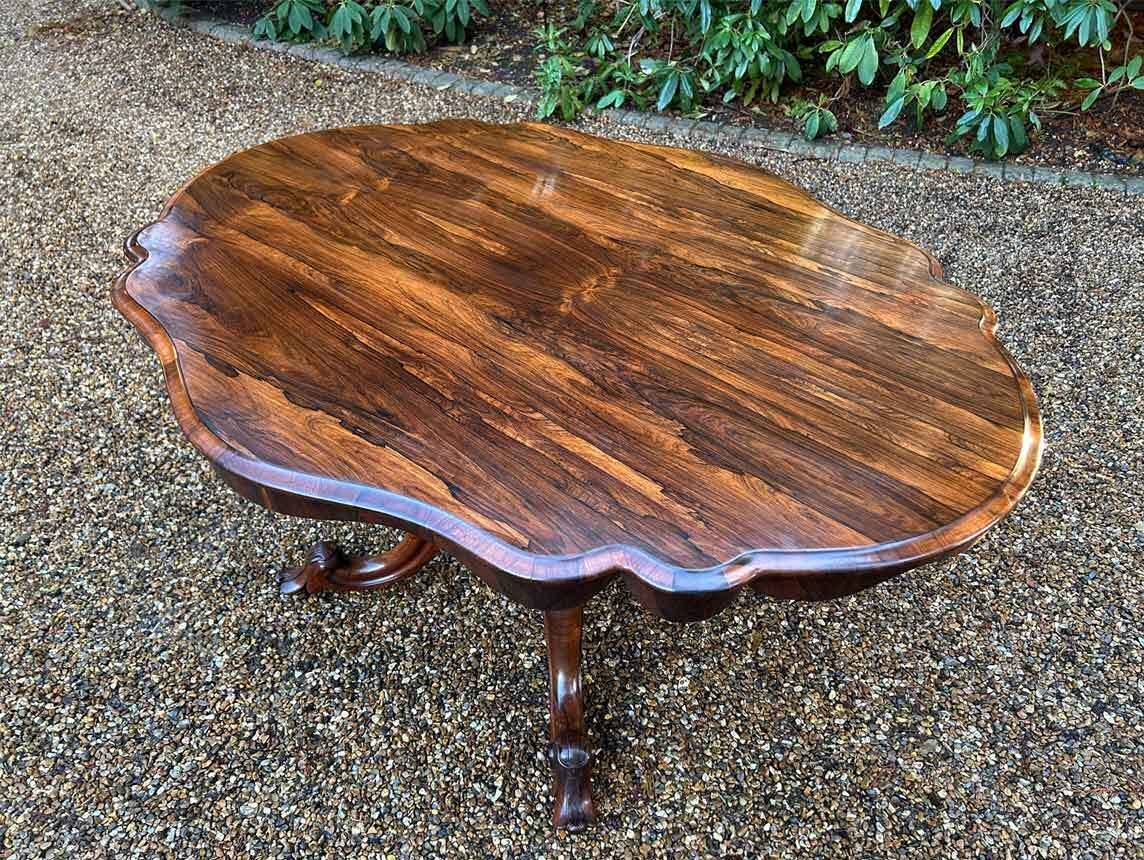 William IV Rosewood Tilt Top Oval Serpentine Dining Table photo 1950.0