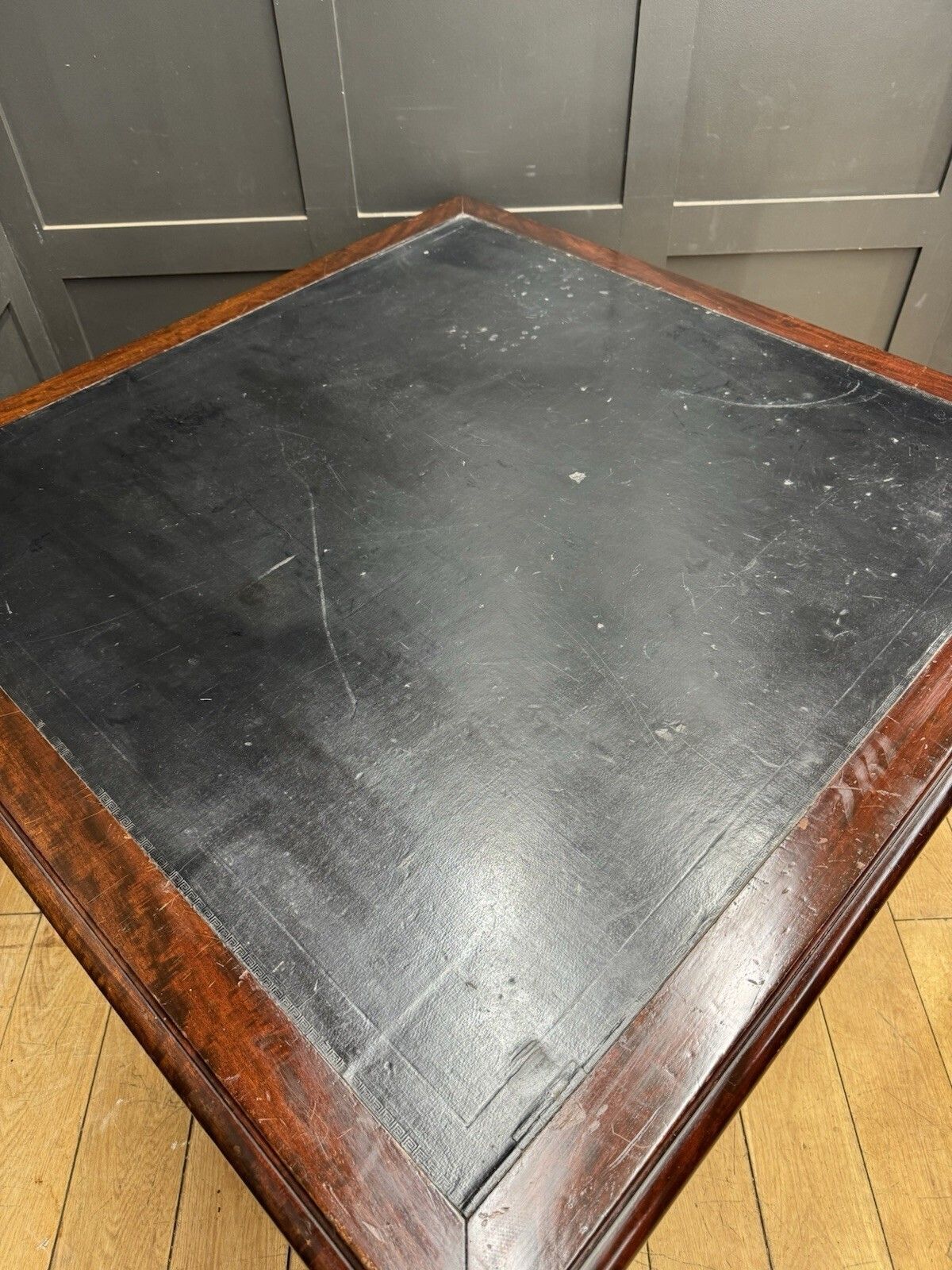 1545.0 Antique Mahogany Partners Desk – Leather Top, Drawers Both Sides / Office Study photo