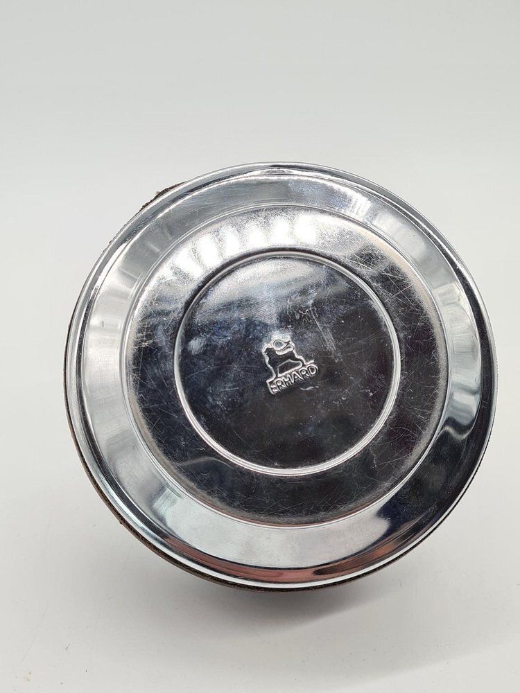 Vintage Erhard Ashtray In Chrome And Leather, 1950s photo Home Decor