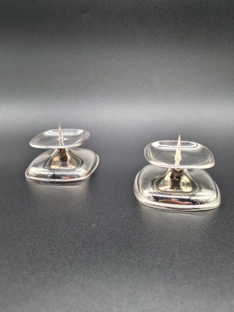 Mid Century Modern Candlesticks In Chrome Plated Metal From Wmf, 1950s 1960s, Set Of 2 photo furniture