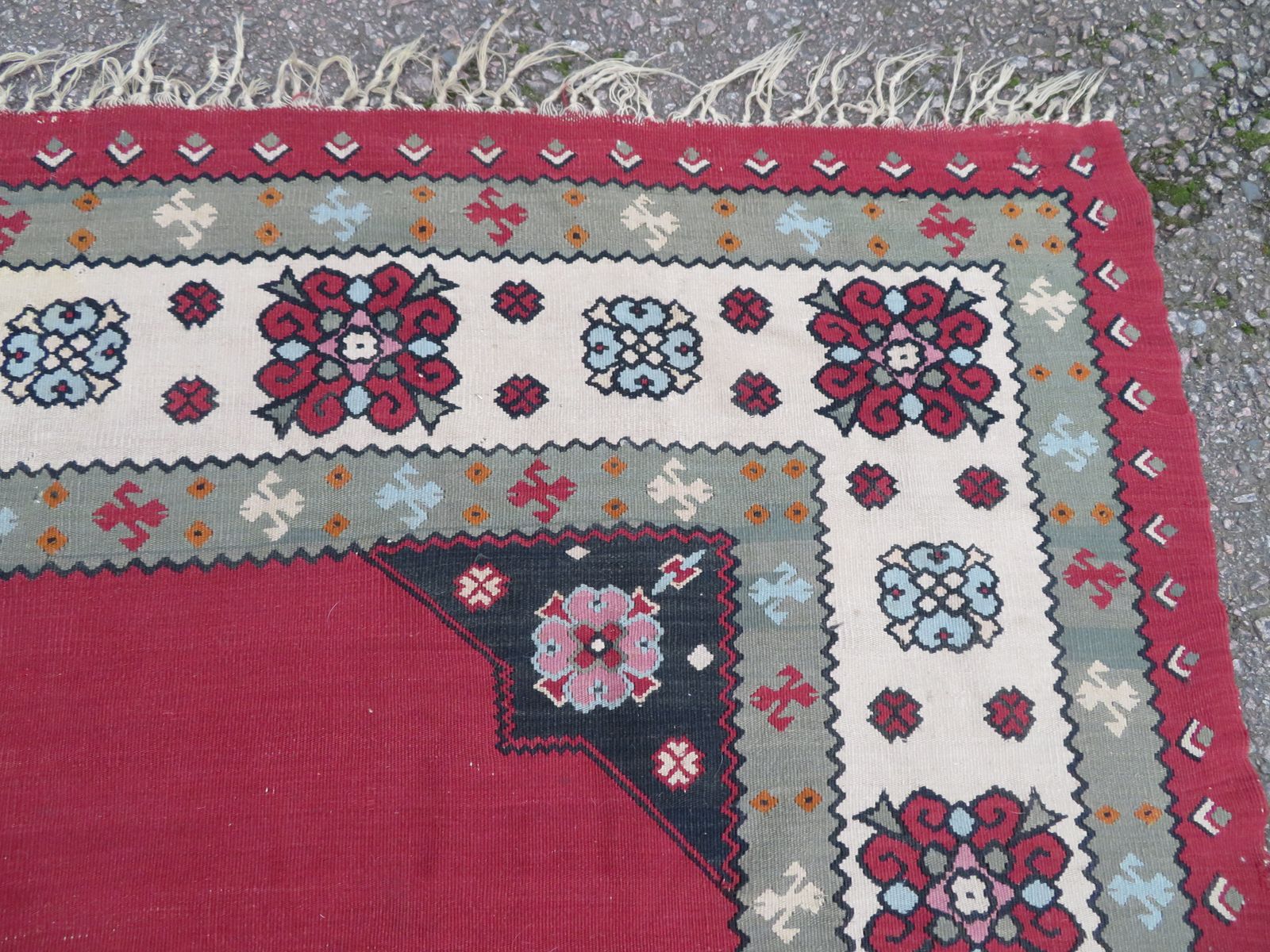 Textiles Antique Bessarabian Kilim. 297cm X 186cm. photo