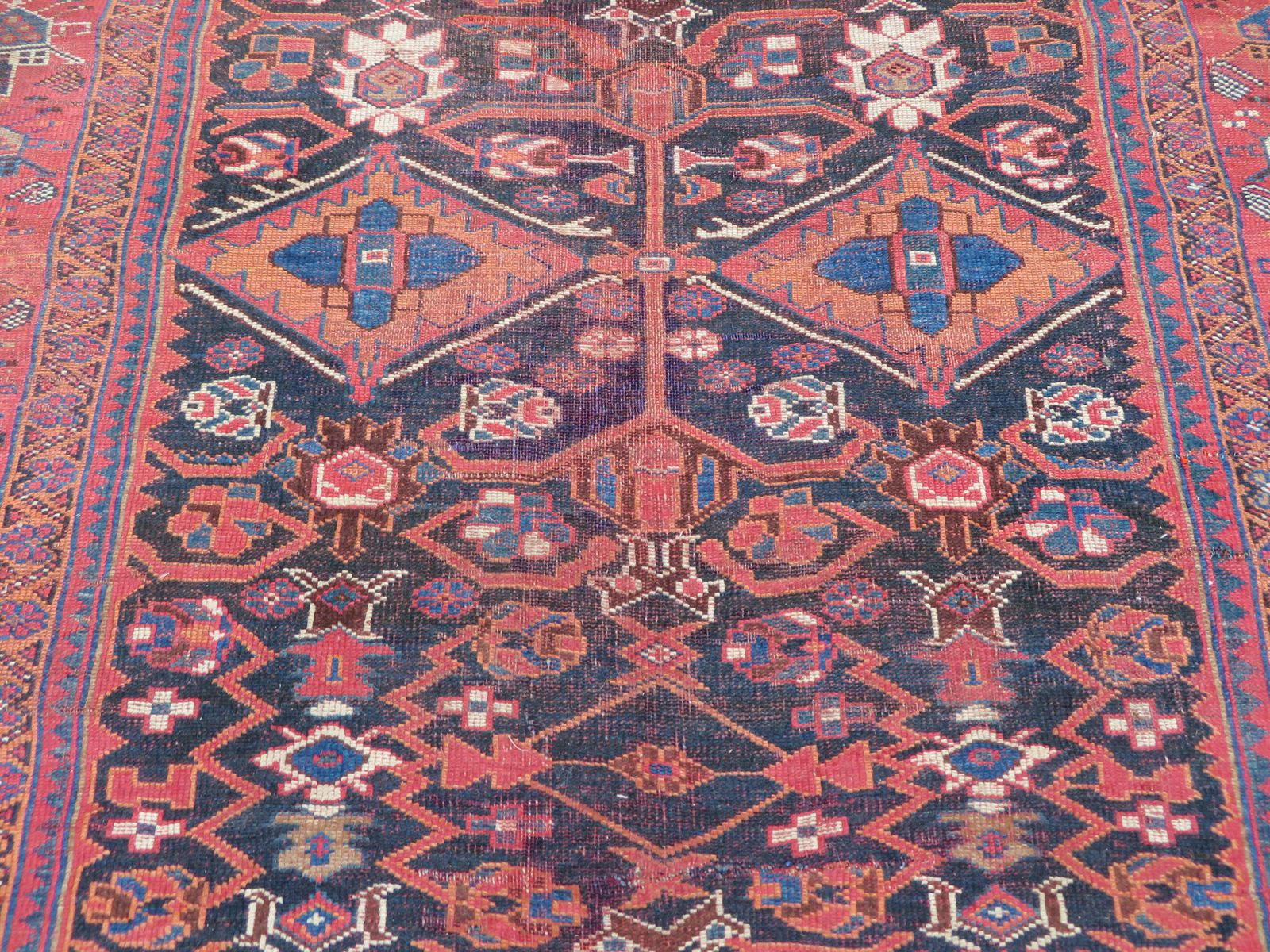 Rare Antique Bakhtiari Tribal Village Carpet. 300cm X 169cm. photo vinterior