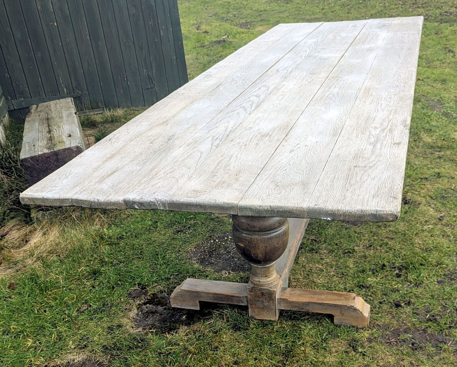 Vintage Extra Large Pine Refectory Table,  Shaped Legs Delivery Available 0009. photo 2495.0