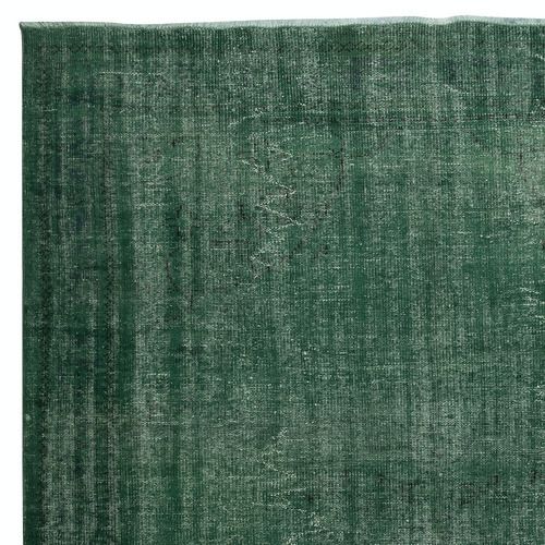 231x348 Cm Contemporary Handmade Turkish Area Rug In Solid Dark Green Color photo Textiles