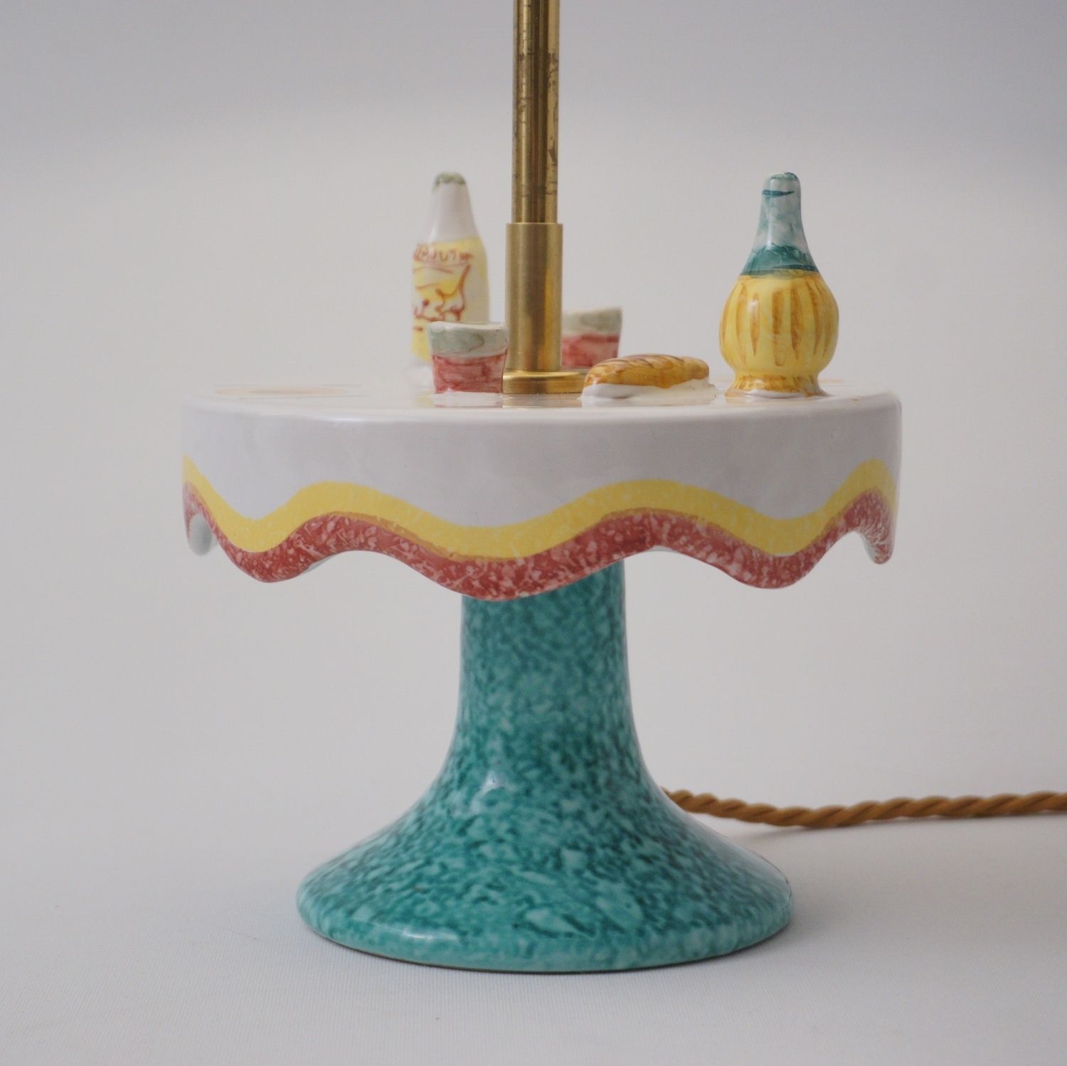 Vintage Mid Century Florentine Ceramic Table Lamp By Maf (Manifattura Artistica Fiorentina), 1950`s Ca, Italian   Rewired photo 690.0