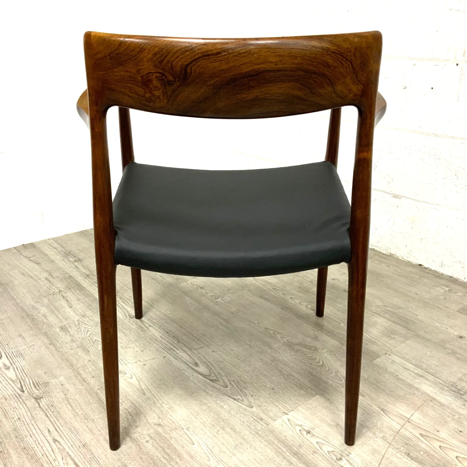 Neil’s Otto Moller Danish Rosewood Model 57 Office Library Chair   Black Leather photo vinterior