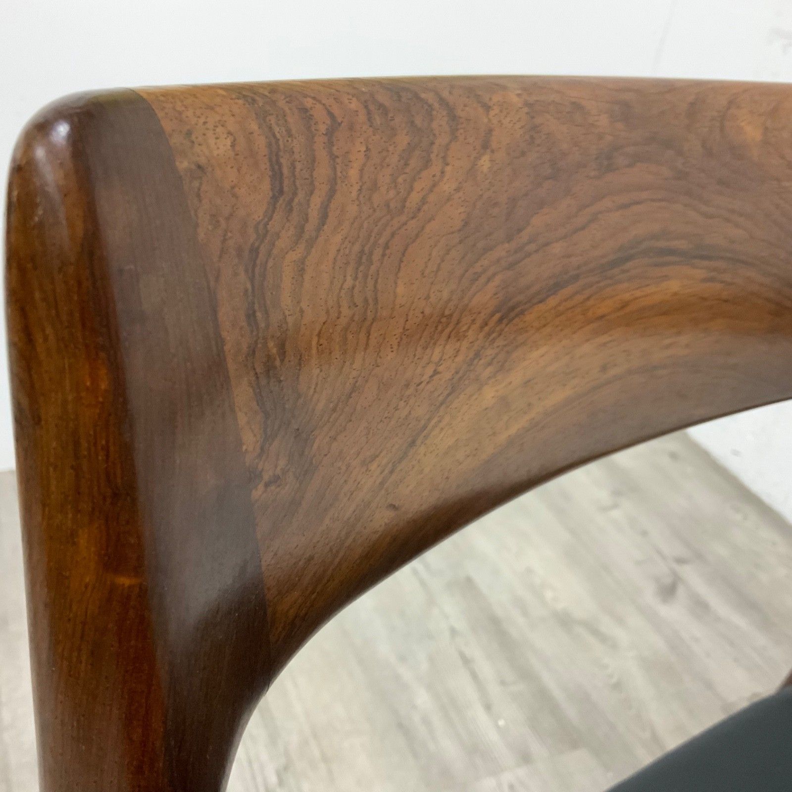 photo for sale Neil’s Otto Moller Danish Rosewood Model 57 Office Library Chair   Black Leather