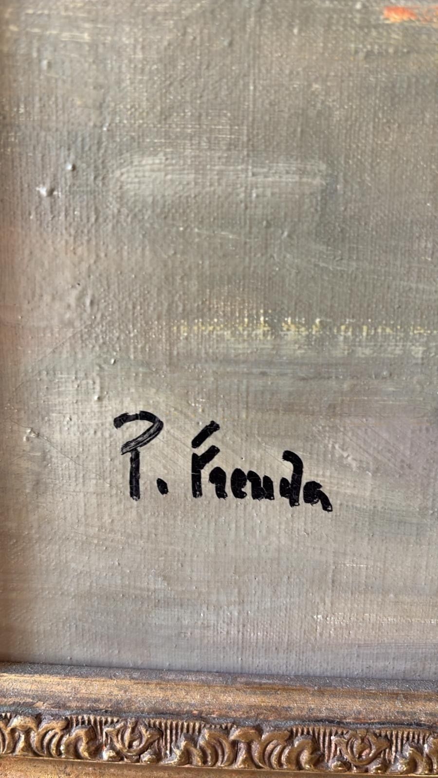 P. Freuda Oil On Canvas Featuring Figures In A Ballroom And Inscribed “Carnival” photo furniture