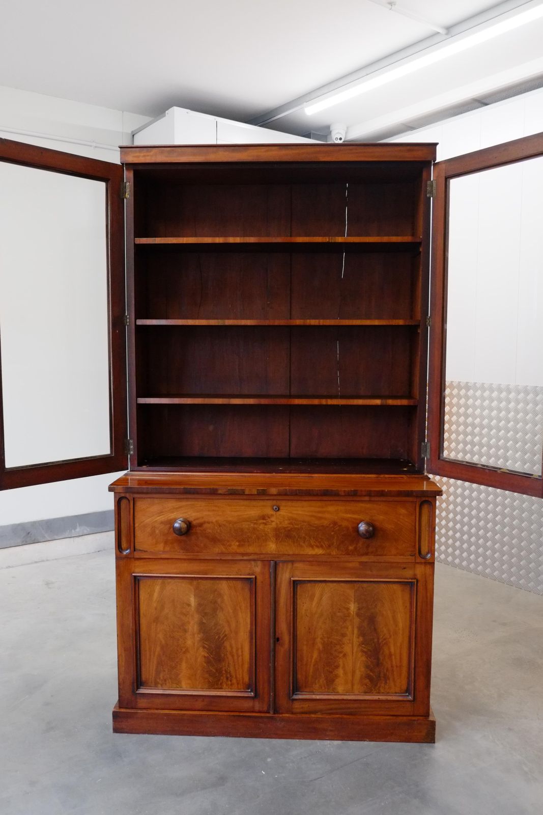 photo buy English Antique Georgian Glazed Library Bookcase   Secretaire