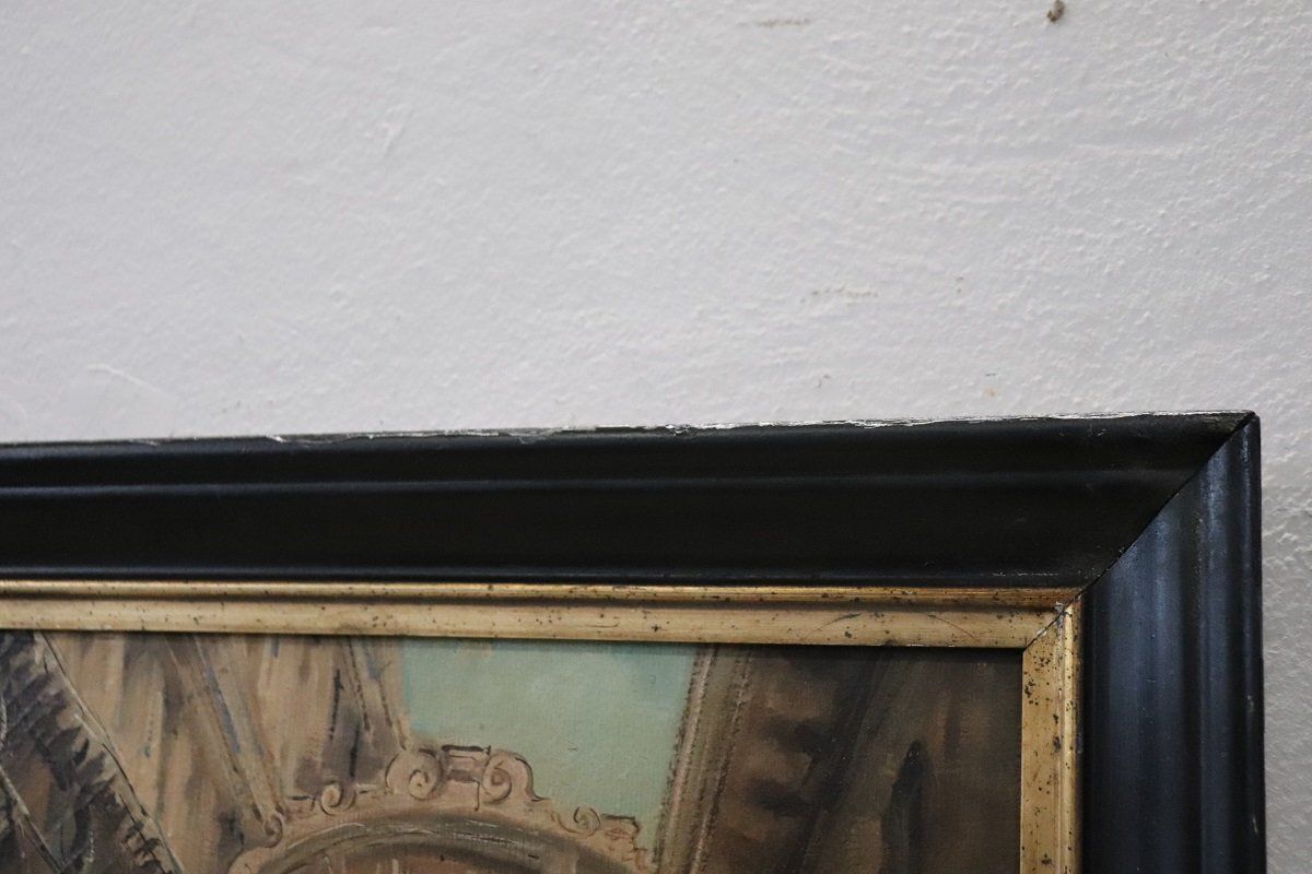 C. Rizzi, Venice The Bridge Of Sighs, Oil Painting On Canvas, 20th Century, Framed photo furniture
