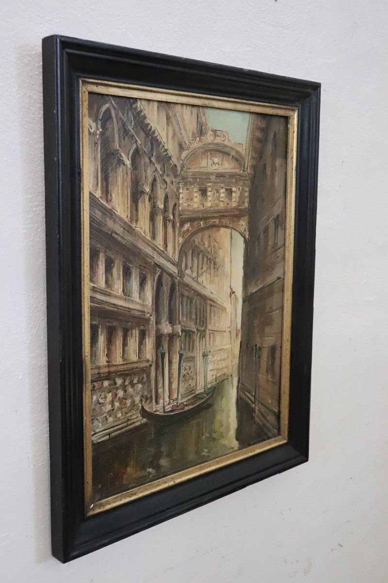 C. Rizzi, Venice The Bridge Of Sighs, Oil Painting On Canvas, 20th Century, Framed photo for sale