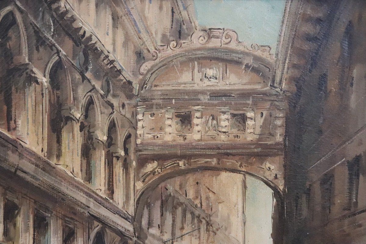 C. Rizzi, Venice The Bridge Of Sighs, Oil Painting On Canvas, 20th Century, Framed photo buy