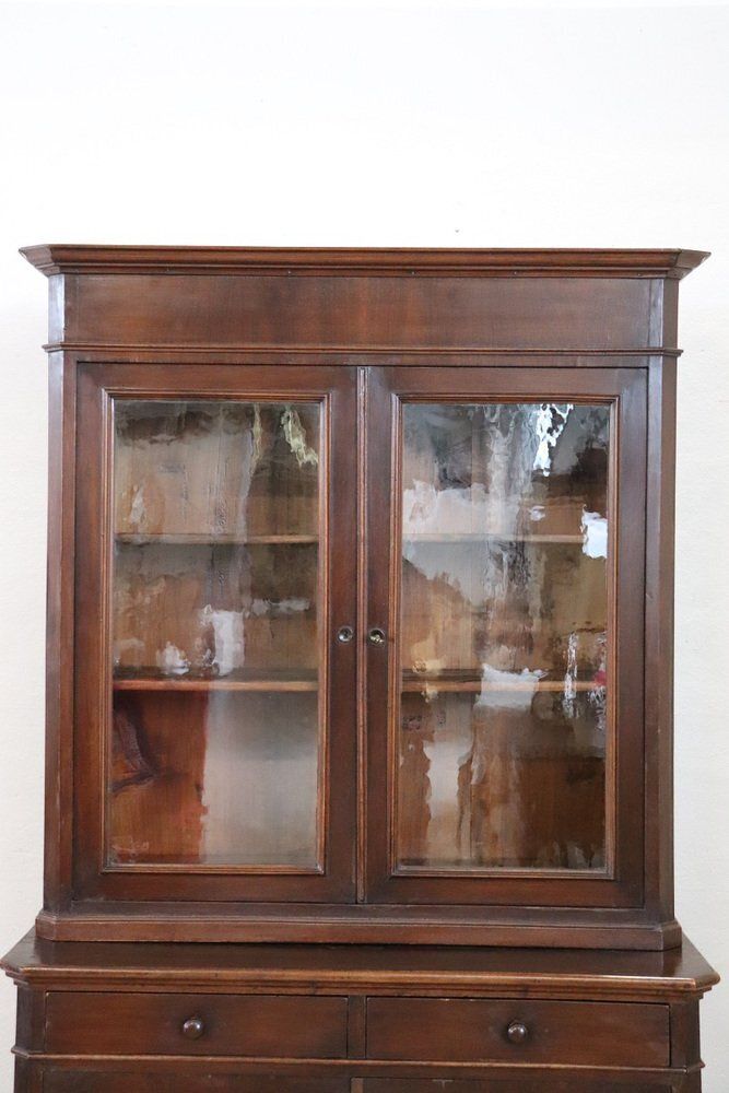 Antique Mid 19th Century Sideboard In Walnut Veneer photo Furniture