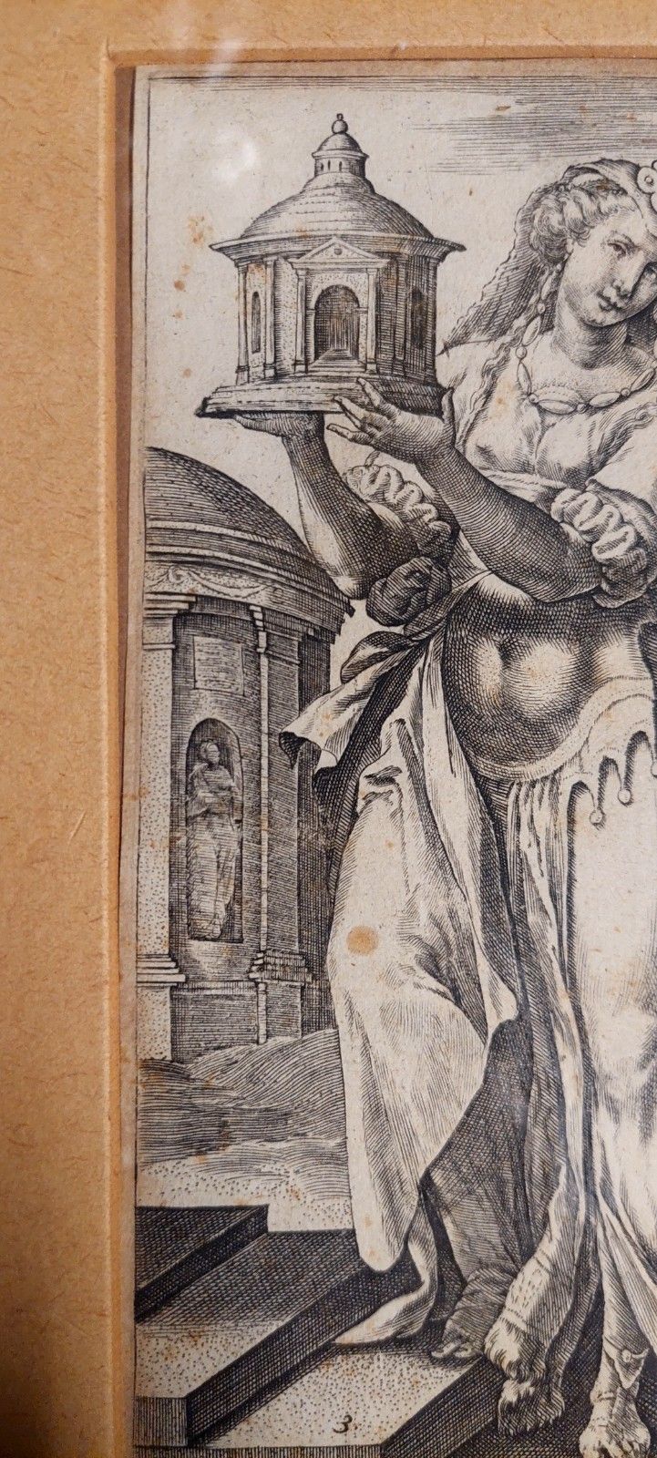Philip Galle (1537 1612) "Virginia" Bulino Engraving photo vintage