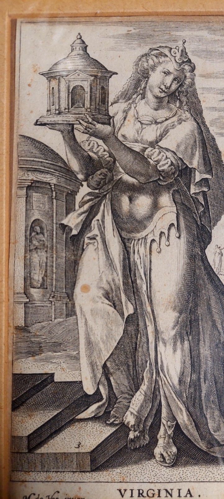 Art Philip Galle (1537 1612) "Virginia" Bulino Engraving photo