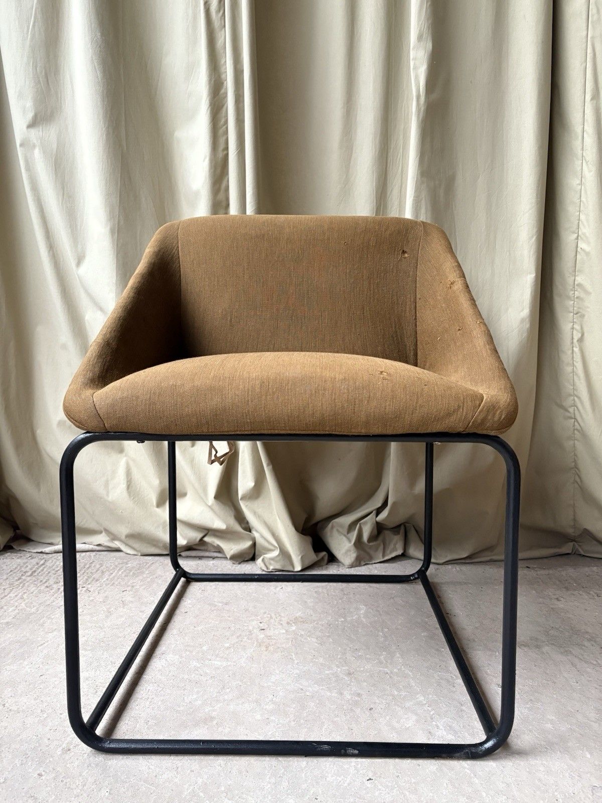 Vtg Mid Century Beaufort 70s Modernist Cubic Lounge Desk Accent Chair R1044 photo vintage
