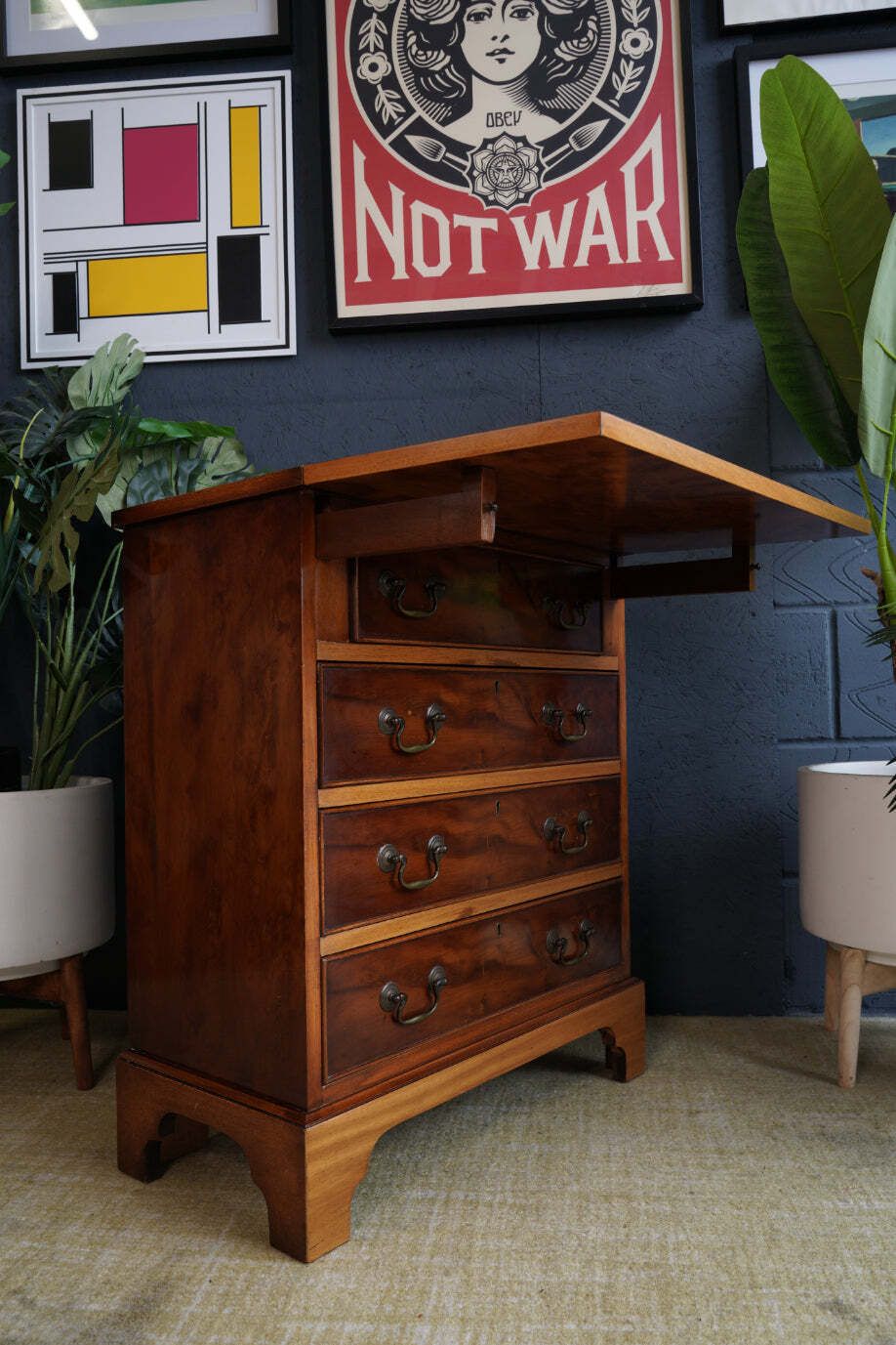 Antique Yew Wood Bureau — Georgian Style Elegance photo buy
