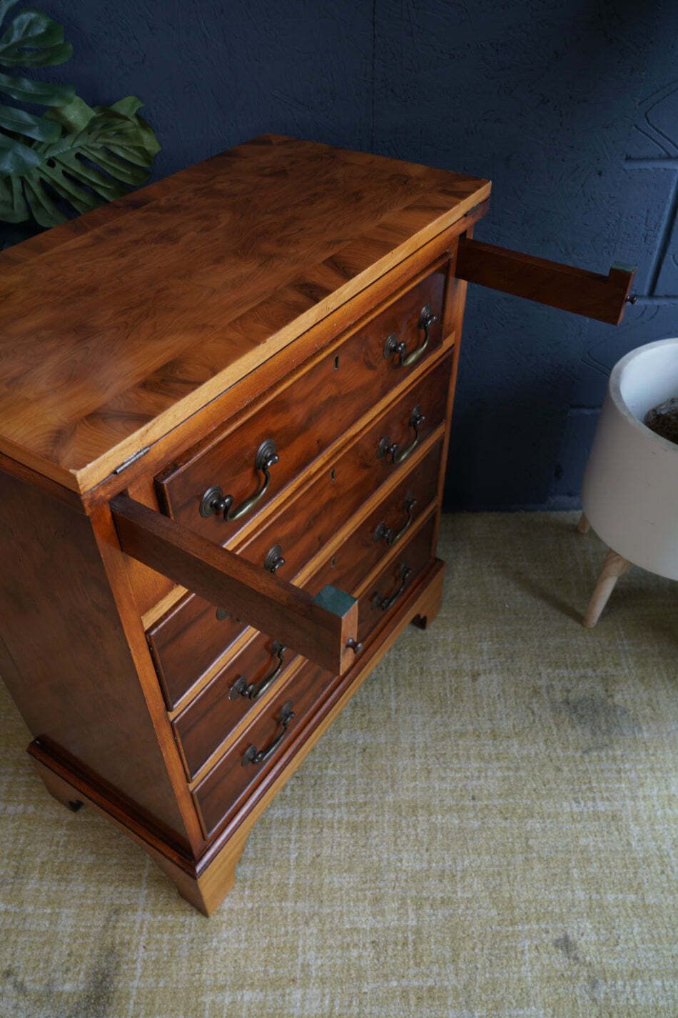 photo furniture Antique Yew Wood Bureau — Georgian Style Elegance
