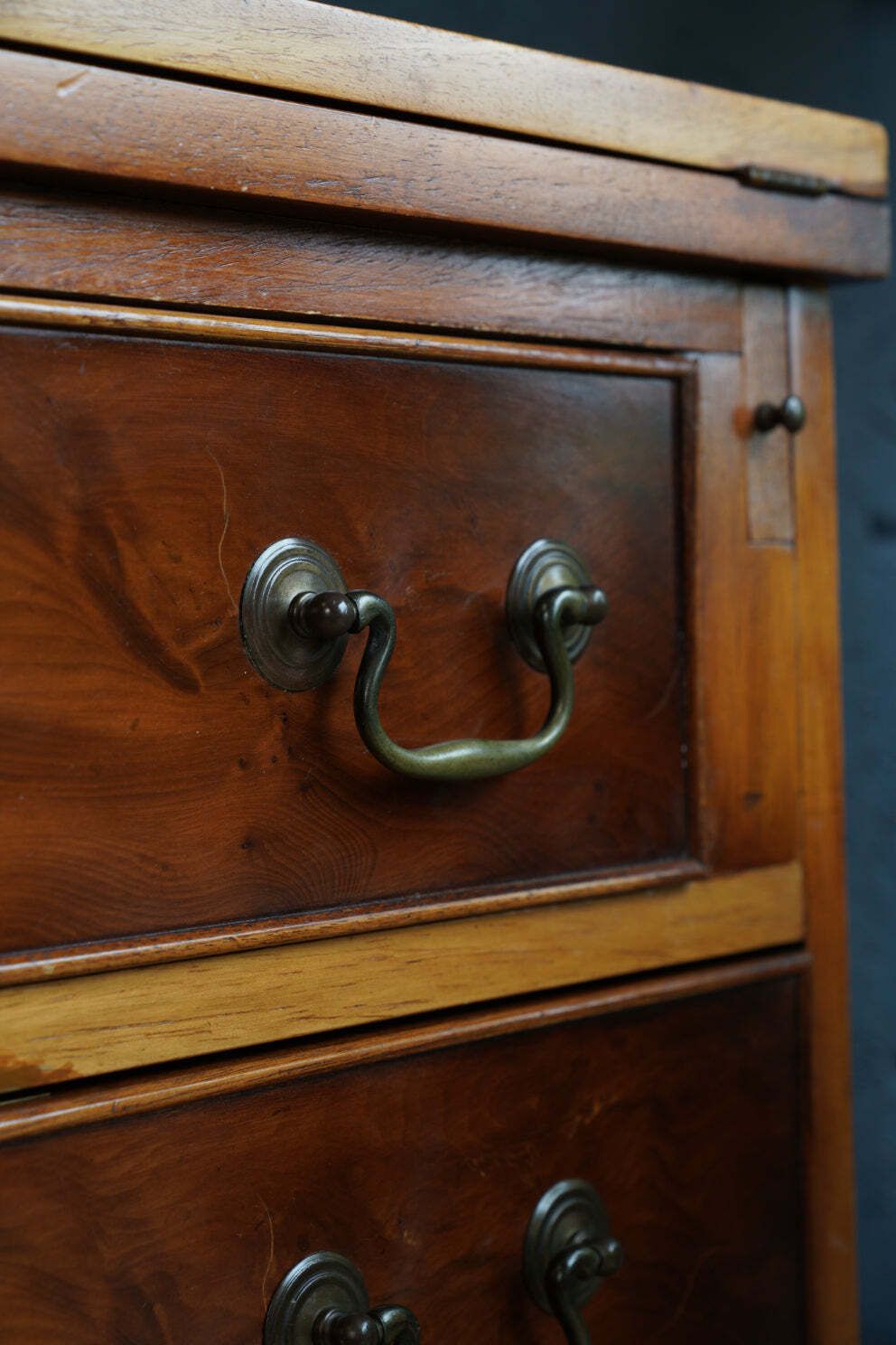 Furniture Antique Yew Wood Bureau — Georgian Style Elegance photo