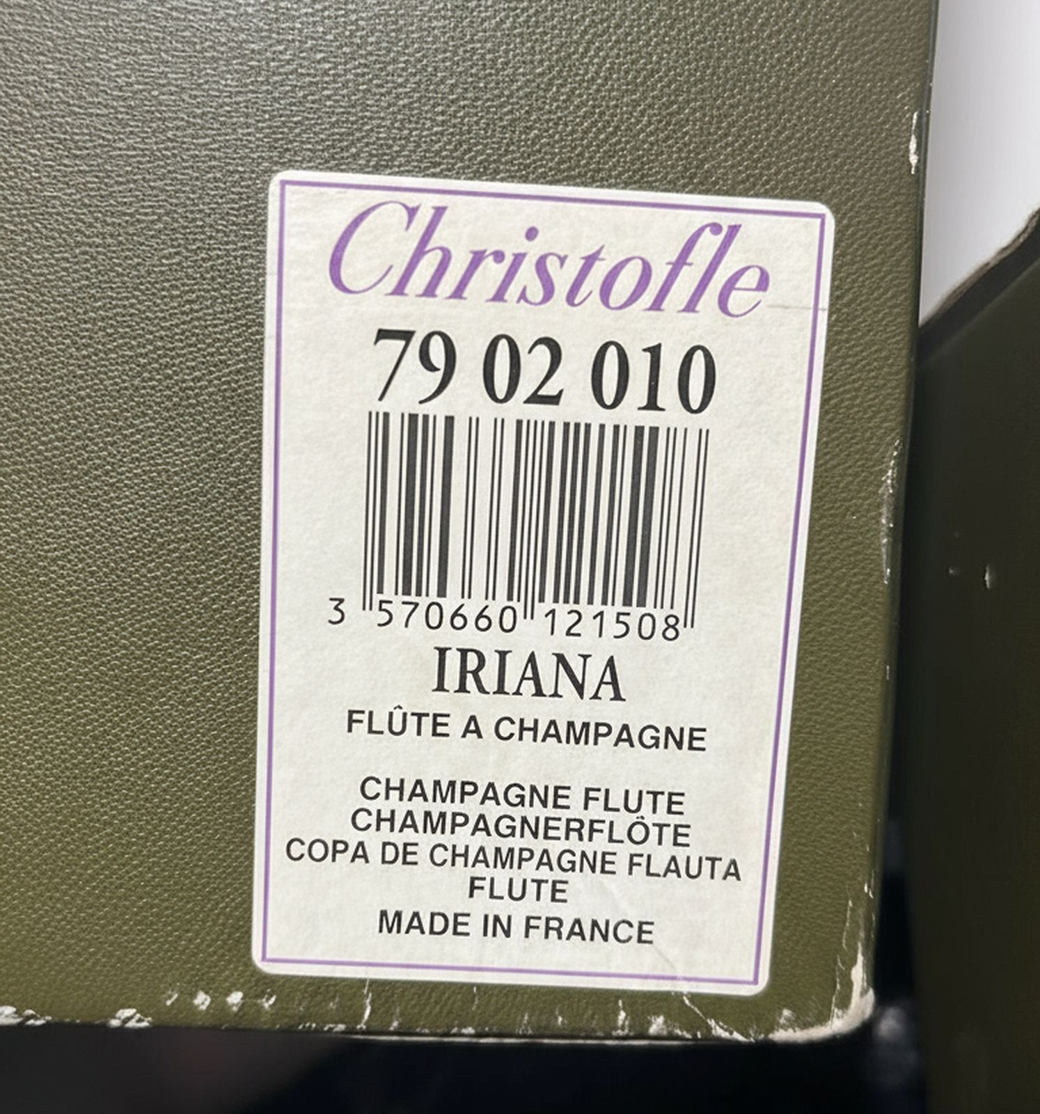 1990s Blown Crystal Champagne Flutes From The 'Iriana' Collection With Box By Christofle, France photo vintage