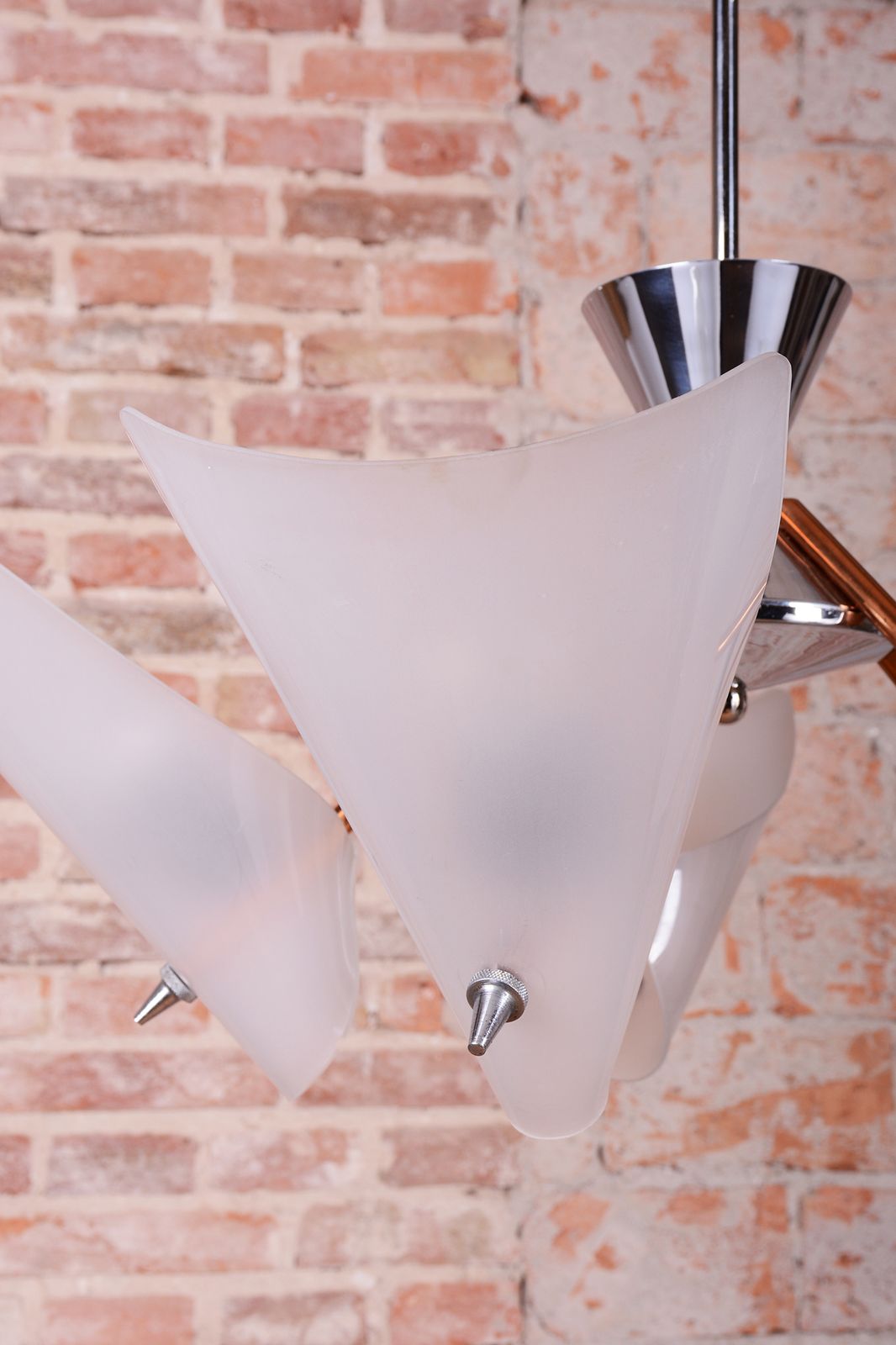 Restored Mid Century Chandelier, By Drukov, Copper, Chrome, Czech, 1960s photo Lighting