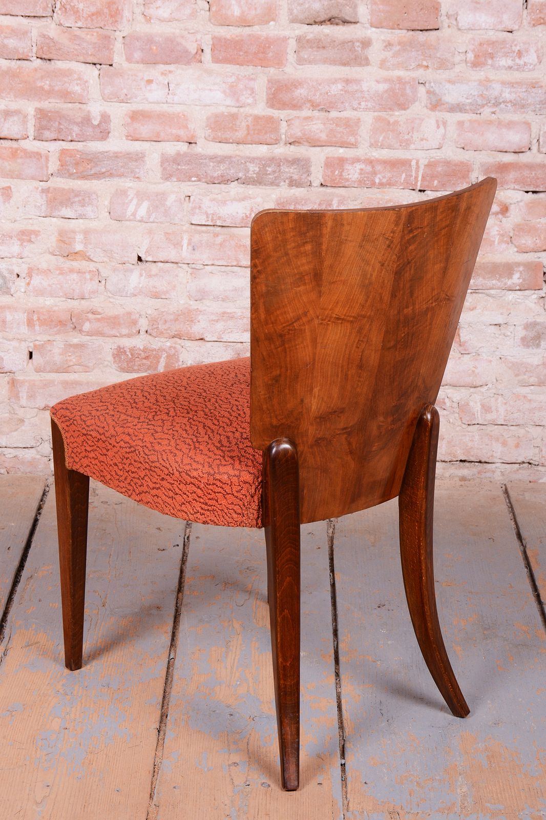 Set Of 4 Original Art Deco Chairs, J. Halabala, Up Zavody, Walnut, Czech, 1940s photo vintage