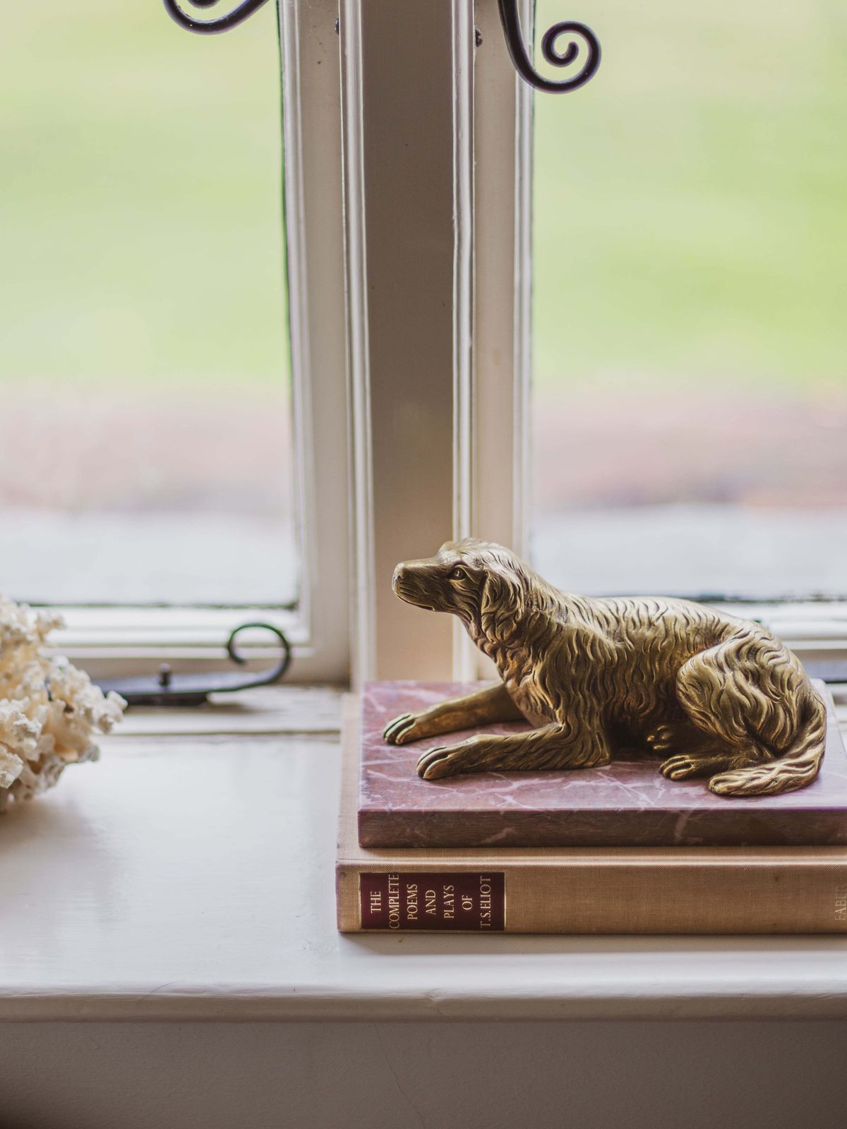 A 19th Century Gilt Bronze Study Of A Reclining Labrador Dog On A Rouge Marble Base photo for sale