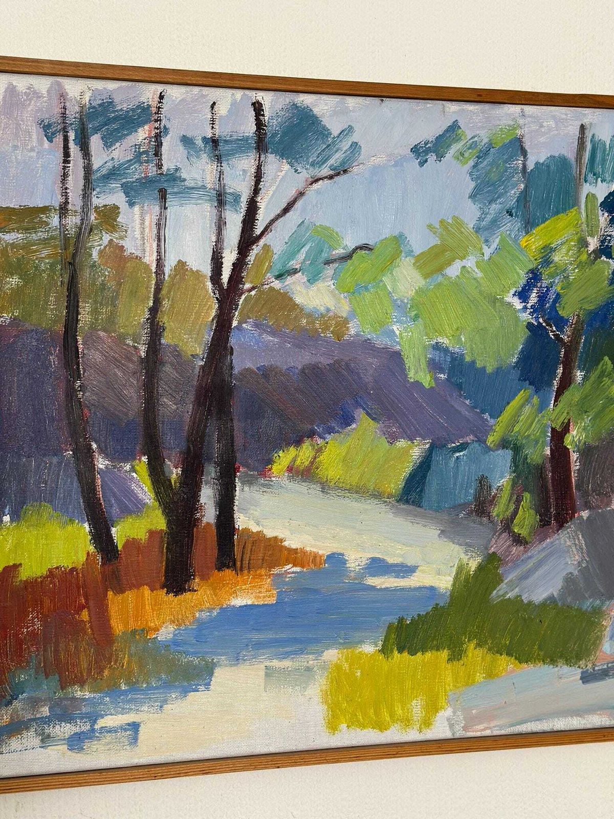 Art Original Swedish Oil On Canvas – “Saltsjöbadssommer” By Gustaf Höglund – 1969  – Vintage & Framed – 51 × 67 Cm (20.1" × 26.4") photo