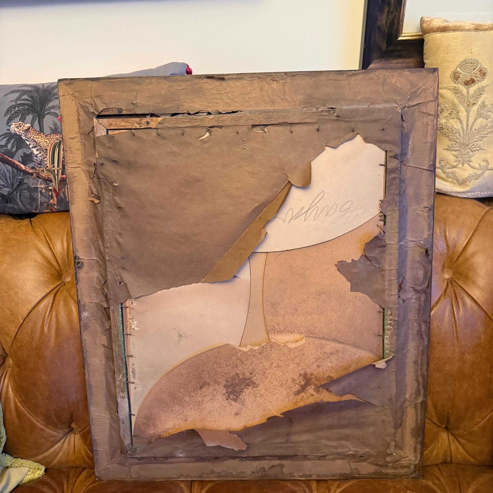 Victorian Eclesiastical Picture Of Mary, Mother Of Jesus, In Original Oak Frame photo Art