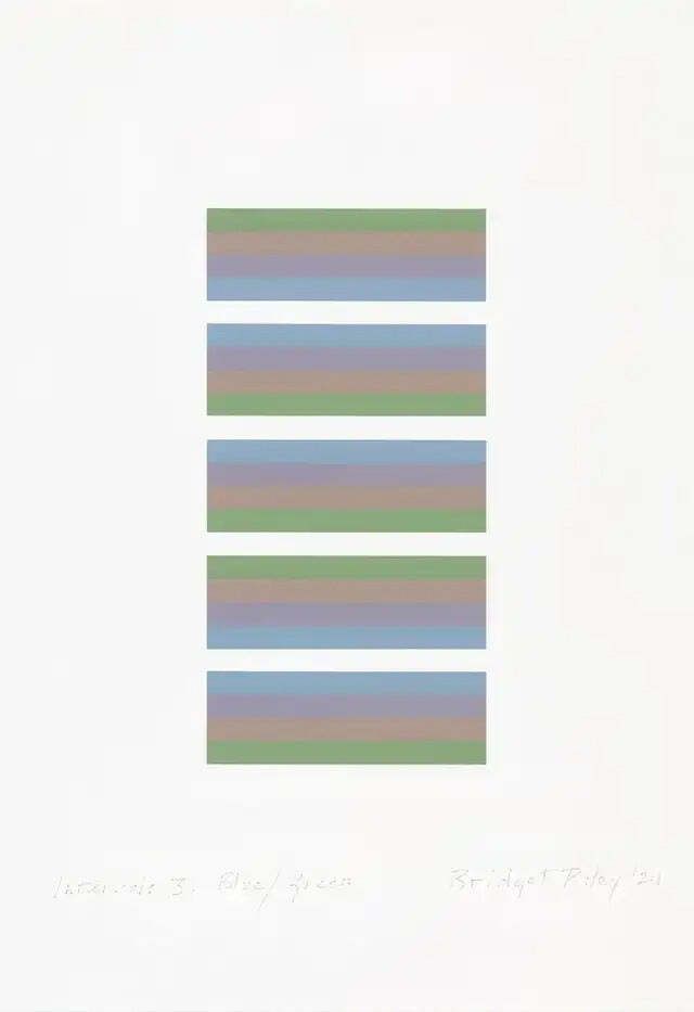 Bridget Riley, Intervals 3 (Blue/Green), 2021