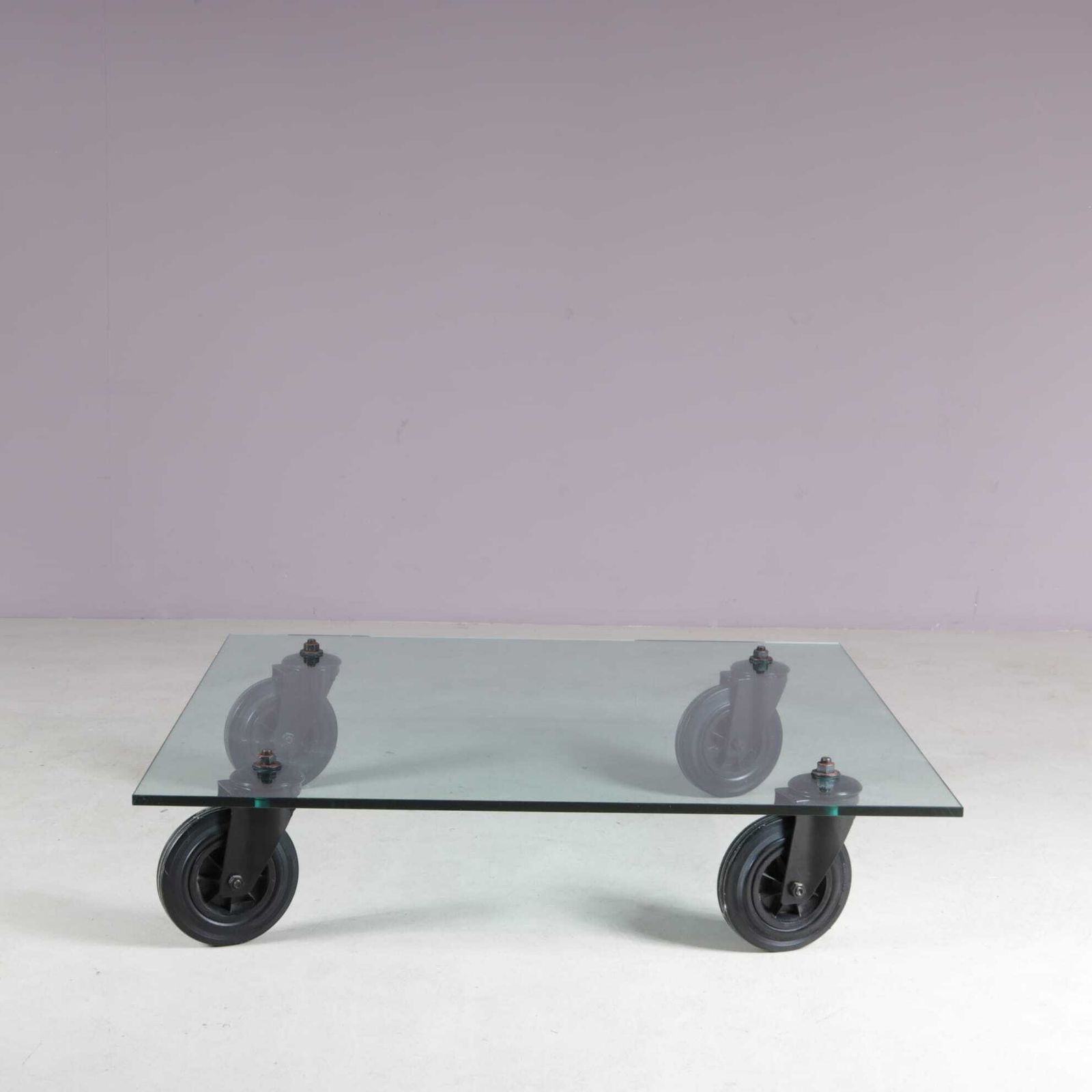1980s “Table With Wheels” By Gae Aulenti For Fontana Arte, Italy photo for sale