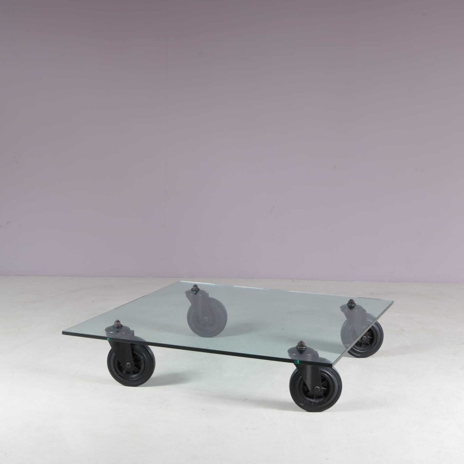 1980s “Table With Wheels” By Gae Aulenti For Fontana Arte, Italy photo vintage