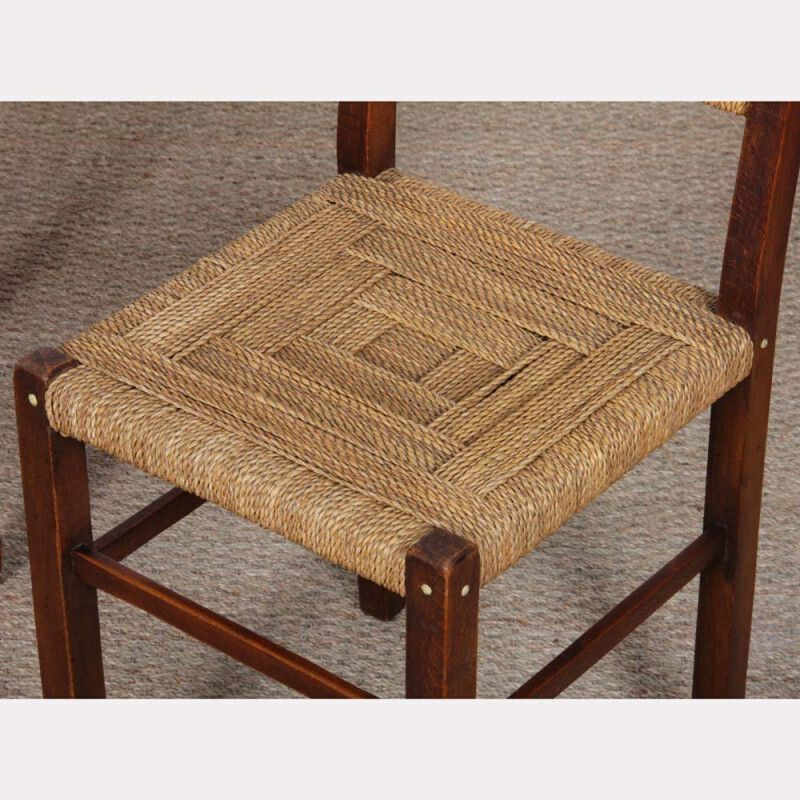 Pair Of Rustic Chairs Made Of Wood And Rope, 1940 photo furniture