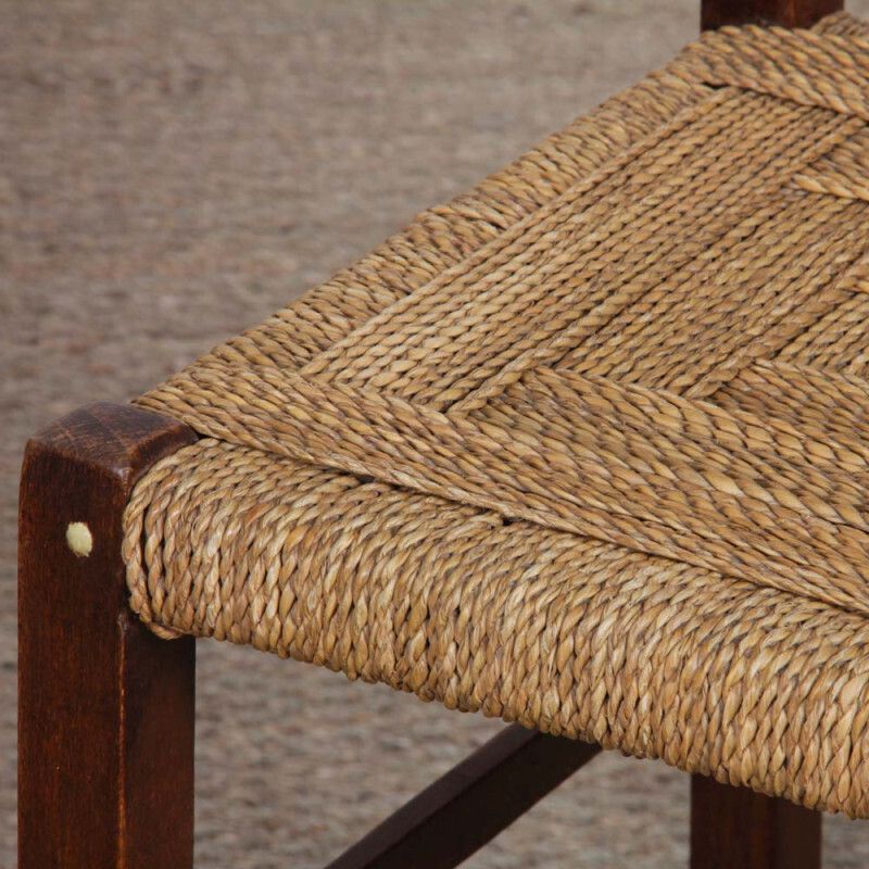 Pair Of Rustic Chairs Made Of Wood And Rope, 1940 photo for sale