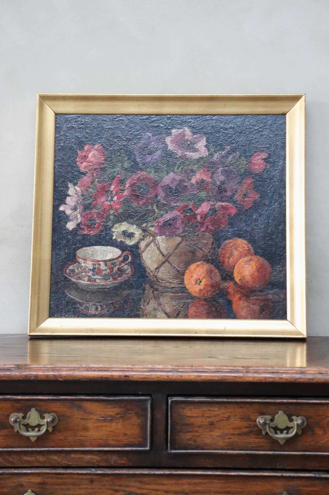 photo for sale Flower Kitchen Still Life , Belgian School 20th Century (St.279)